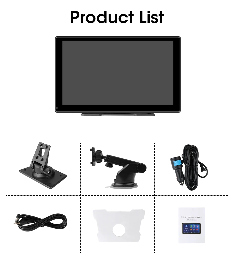 Srnubi Universal 7"9"10" Zoll Auto Wireless Carplay & Android Auto Navigation Rückspiegel FM AUX Multimedia Touchscreen Monitor – Detail 22