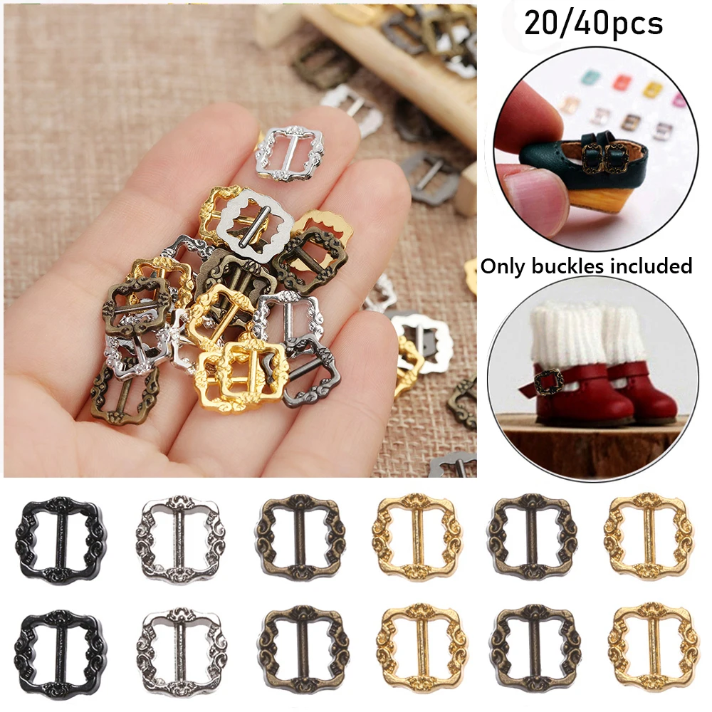 20/40pcs Newest 4 Colors Mini Ultra-small Tri-glide Buckle Diy Dolls Buckles Pattern Belt Buttons Doll Bags Accessories