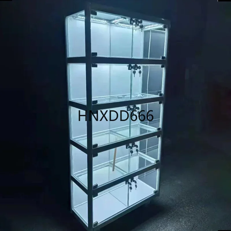 Figure ornament jewelry jade display cabinet tempered glass display cabinet