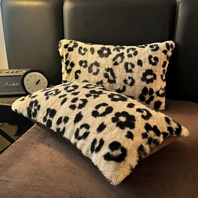 

Винтажная сексуальная плюшевая наволочка с леопардовым принтом, мягкая удобная подушка, наволочка, домашний декор, подушка для спальни, дивана, украшения