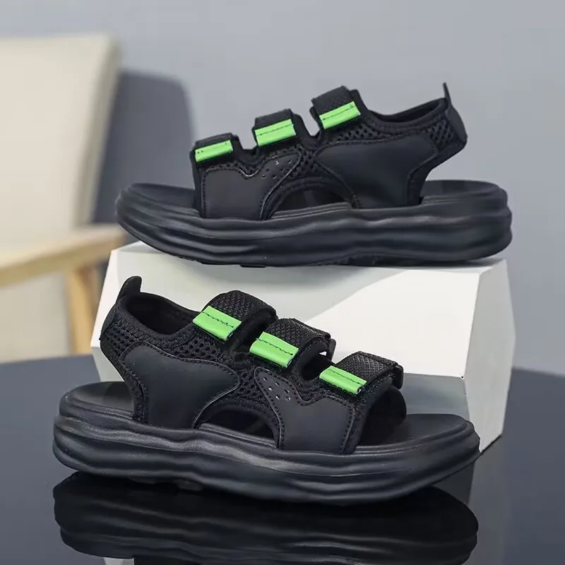 

Boys' Fashion Sandals 2024 Summer New Style Medium and Large Children's Sports Sandals Boys' Soft Sole Non-slip Beach Shoes