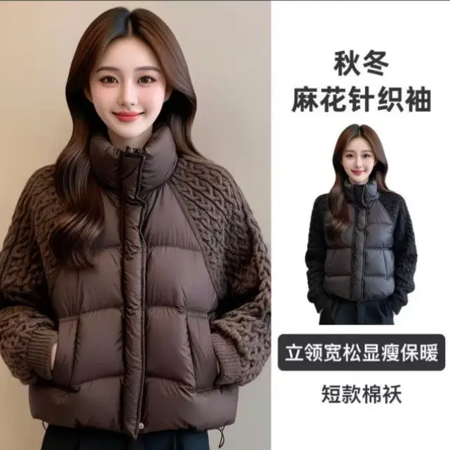 2027 Autumn Winter New Down Jacket Women Parkas High-Quality Warm Cotton-padded Coat Female Short Outwear Stand Collar Overcoat
