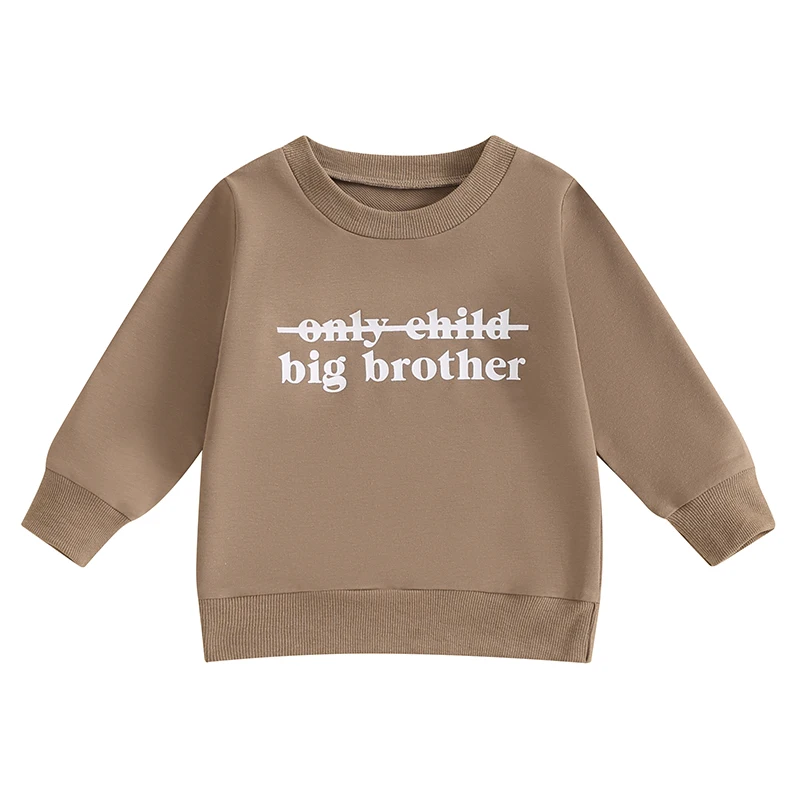 Big Brother Sweatshirt Only Child Crossed Out Toddler Boys Promoted to Big Bro Pullover Sweatshirt