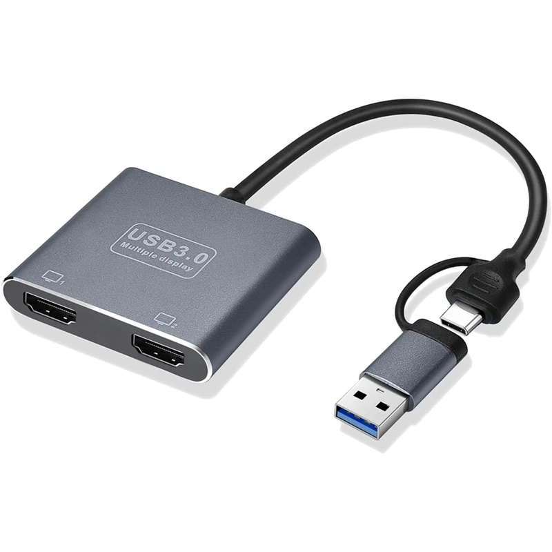 محول USB 3.0 أو USB C إلى - متوافق مع شاشات مزدوجة، محول رسومات فيديو عالمي لـ وABVP #2