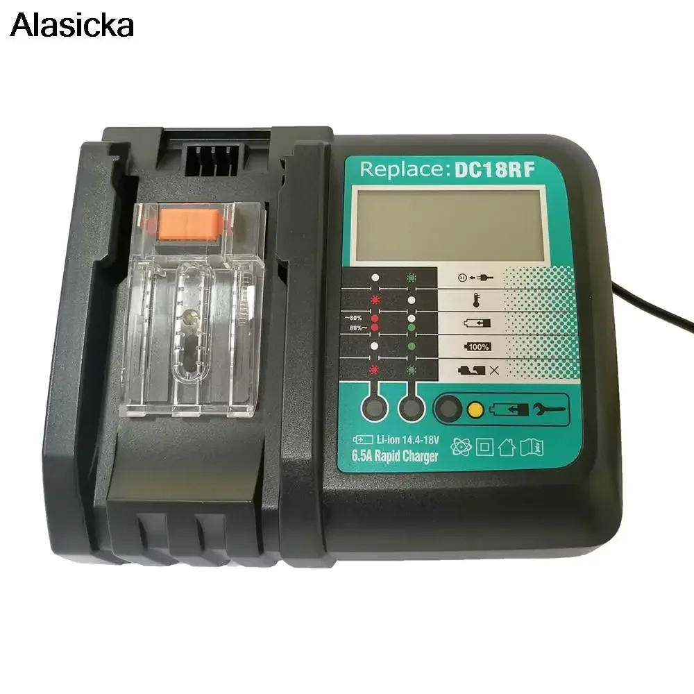 DC18RF 6A  Li-ion Battery Charger For Makita14.4V 18V BL1830 BL1840 BL1430 BL1440 Power Tool Charger With Cooling Fan