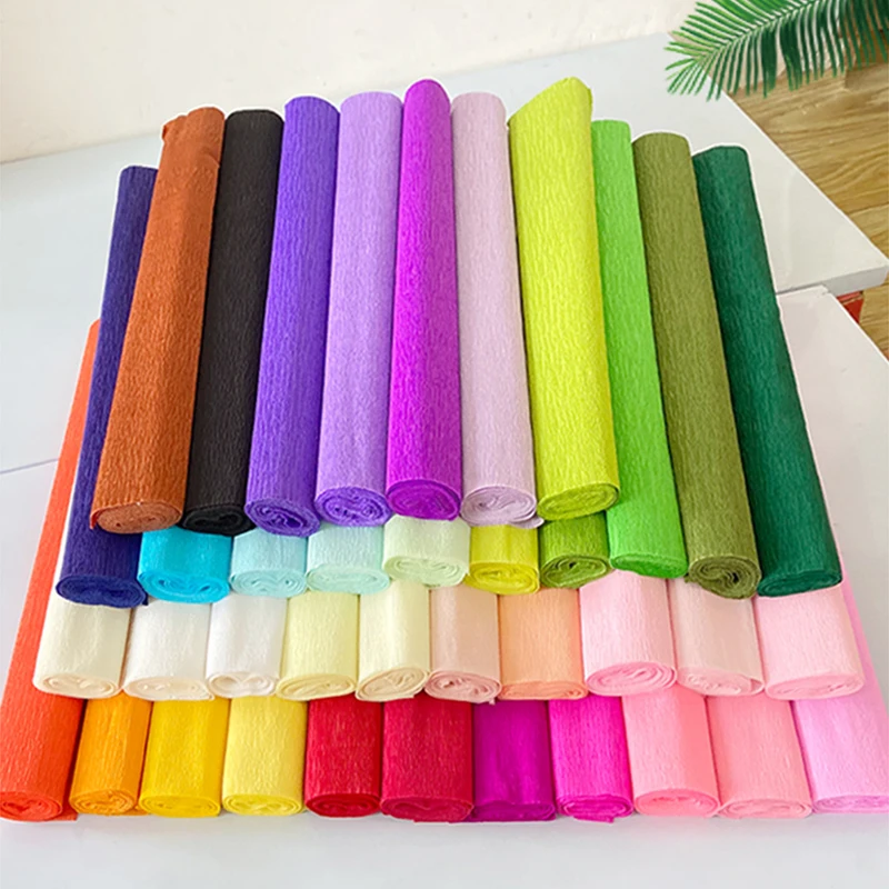50x250 سنتيمتر كريب ورقة لفة DIY بها بنفسك الزهور الديكور هدية التعبئة والتغليف قصاصات ورقية ورق التغليف كرافت مواد الحفلات #6