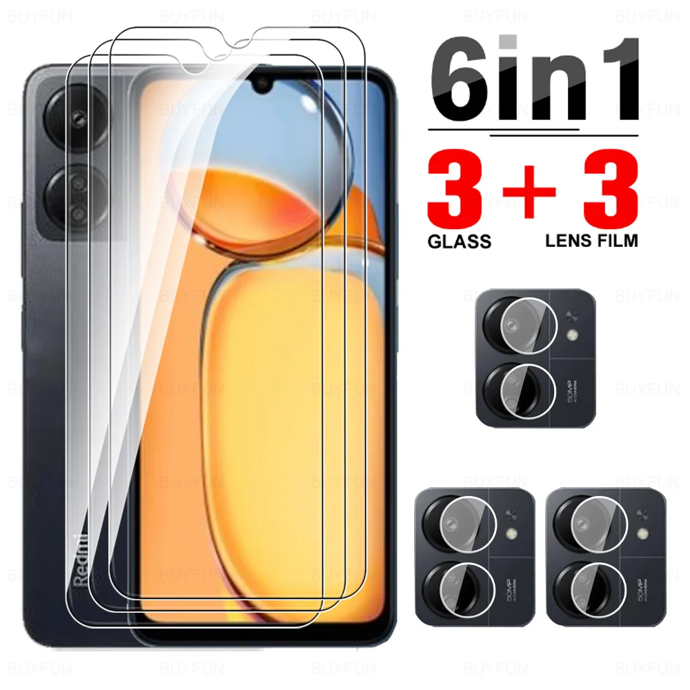 6in1 Protective Glass Case For Redmi 13C Tempered Glass For Xiomi Redmi13C Redmy 13 C C13 4G 6.74'' 2023 Camera Screen Protector