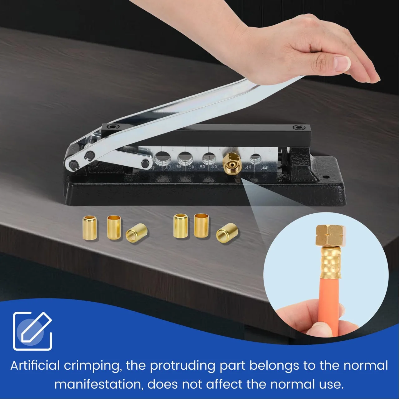 

H8 Heavy Duty Standard Hose Crimper with 5 Dies Air Hose Repair Kit Aluminum Ac Hydraulic Hose Crimping Tool