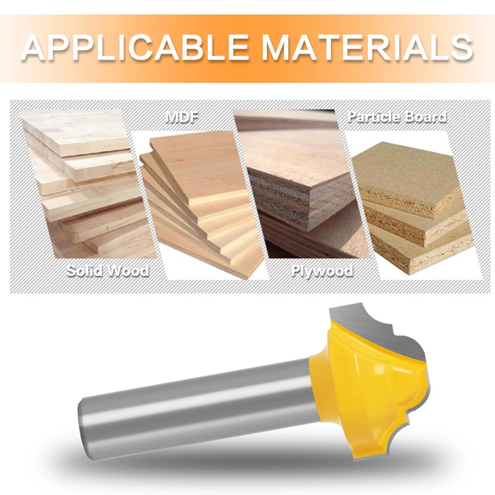 Shank Router 8mm Shank Router Bit with Yellow/Silver Color Suitable for Cutting Solid For Wood MDF Plywood Particle Board