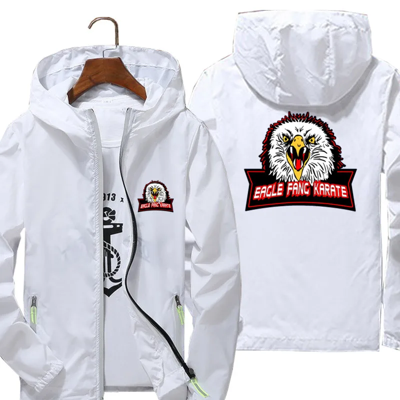 Men's Eagle Fang Karate Cobra Kai T Shirt The Karate Kid t shirt Bomber Zipper Thin Reflective Windbreaker Coat Jacket 5XL 7XL