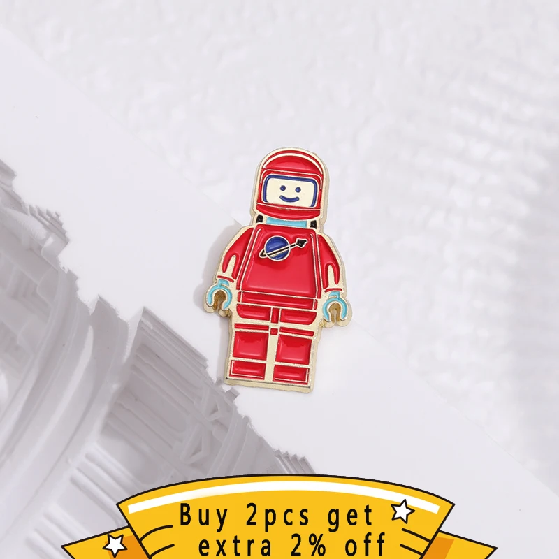 Outer Space Astronauts Robot Enamel Pins Custom Cute Planet Astronaut Brooch Badges Lapel Clothes Hat Bag Cartoon Jewelry Gift