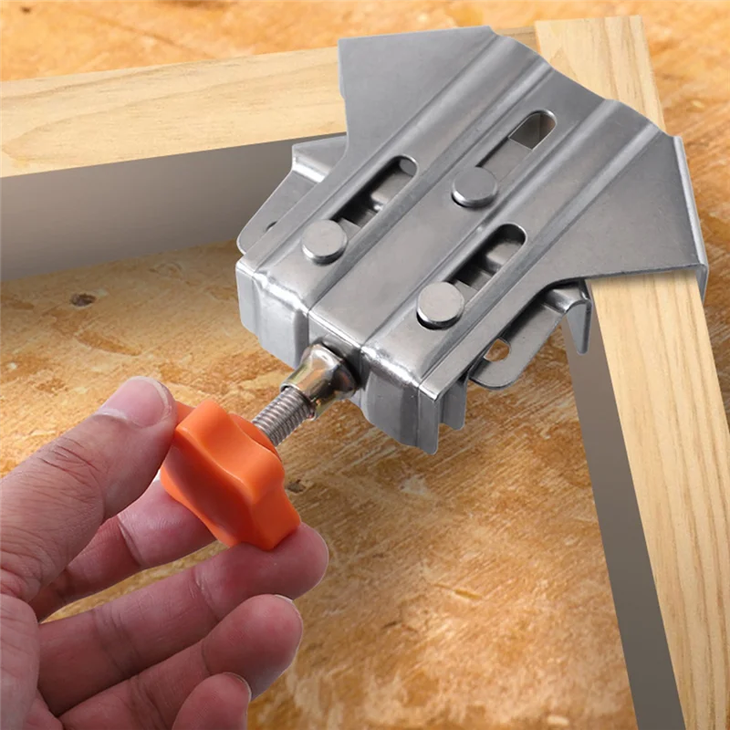 

A08F-Carpenter Quick Positioning Clamp For Wood Panel Splicing 90 Degree Right Angle Fixing Clips Right Angle Clamps-Open