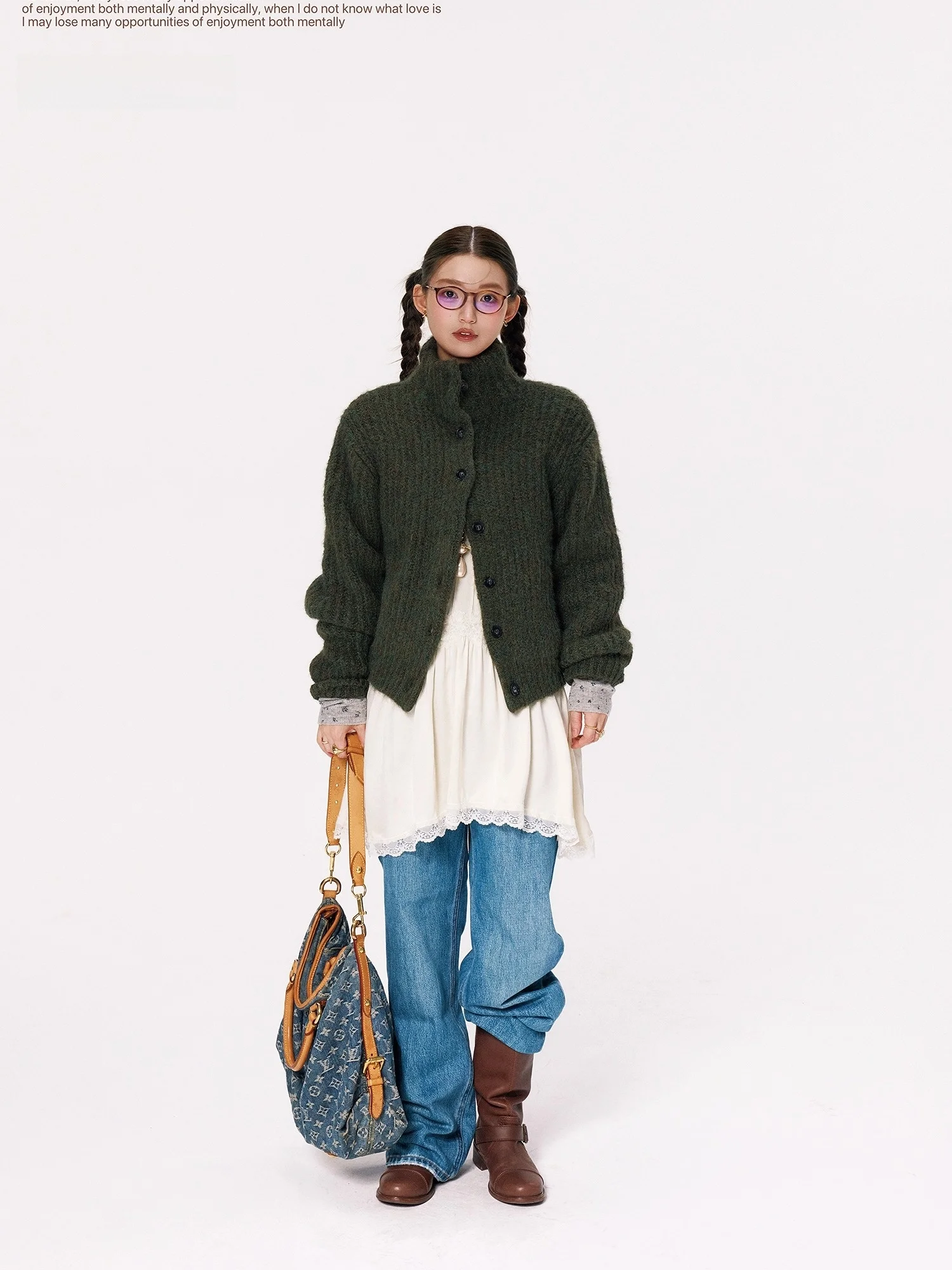 

Вязаный свитер Lepearl с высоким воротником, женский зимний модный кардиган с длинными рукавами и цветными блоками, открытый кардиган