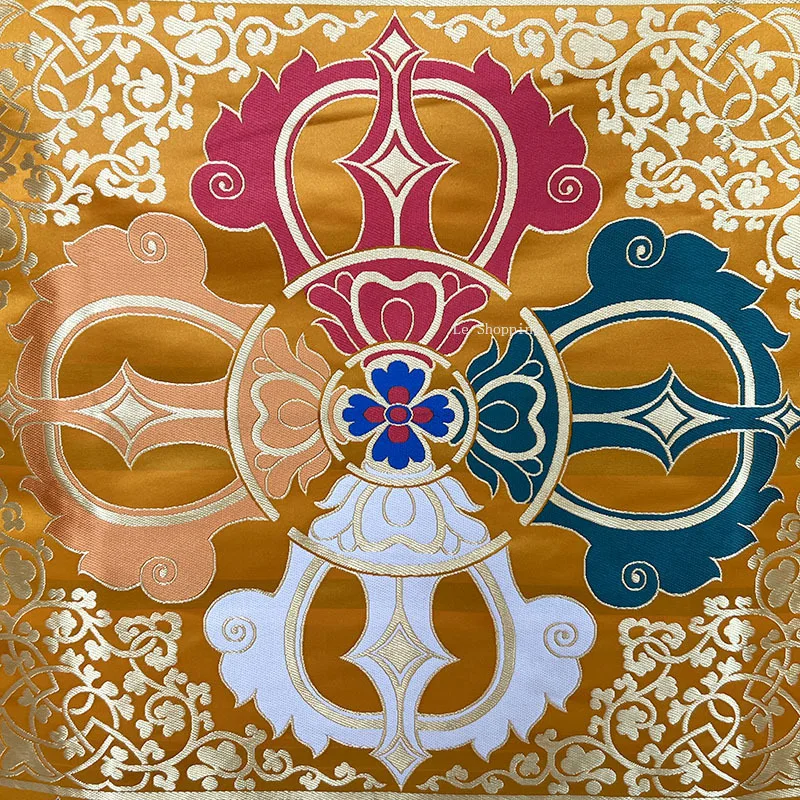 Tibetan Esoteric Buddhism Offers Tablecloths Hand-stitched and Embroidered Eight Auspicious Vajra Cross Vajra Religious Supplies