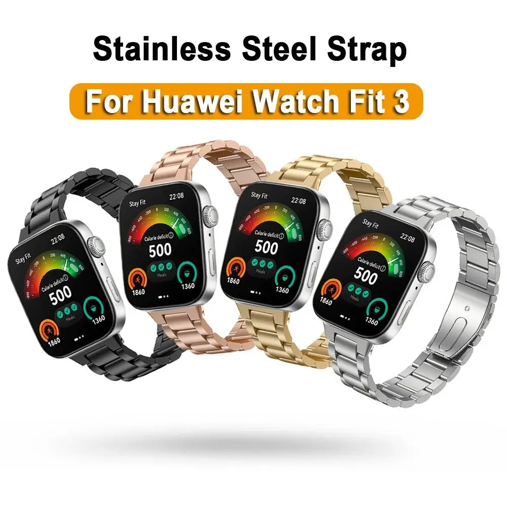 Nuovo cinturino di ricambio da polso con cinturino in metallo e acciaio inossidabile, cinturino alla moda per orologio intelligente per Huawei Watch Fit 3