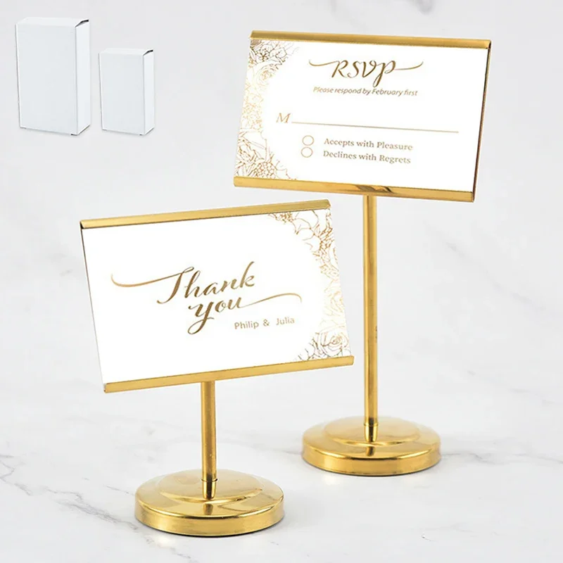 

Business Card Holder Golden/Silver Metal Photo Clip Place Card Holder Stand Romantic Wedding Banquet Party Table Decoration