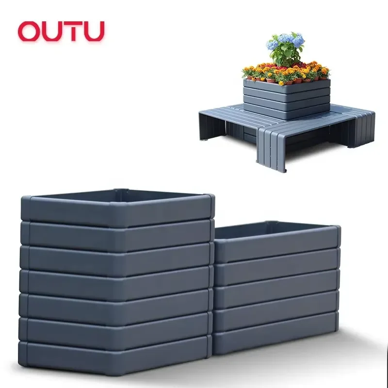 for Vase Flower Pot Design Plant Box Outdoor Large Park Decorative Planters Aluminum Graceful Hotel Planters