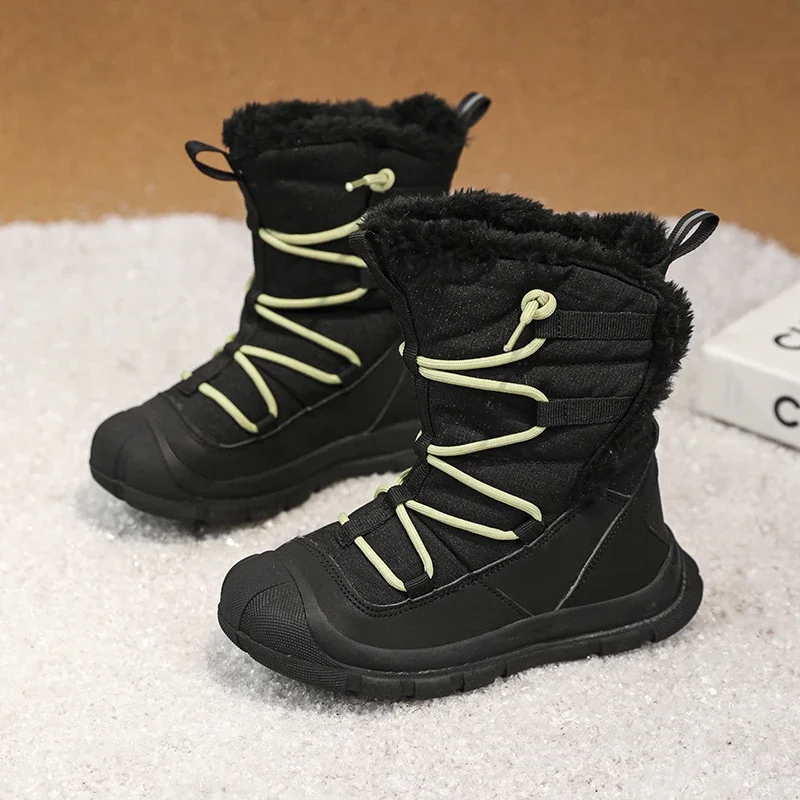 

Children Snow Boots Outdoor Boys and Girl's Causal Cotton Shoes Winter Plush Warm Non-Slip Kid's Fashion Boots