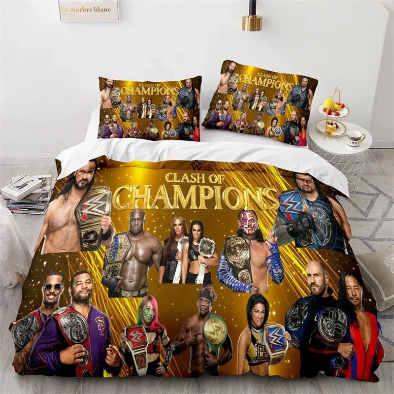 WWE EAW Bedding Set Single Twin Full Queen King Size Wrestling Game Bed Set Aldult Kid Bedroom Duvetcover Sets 3D Print