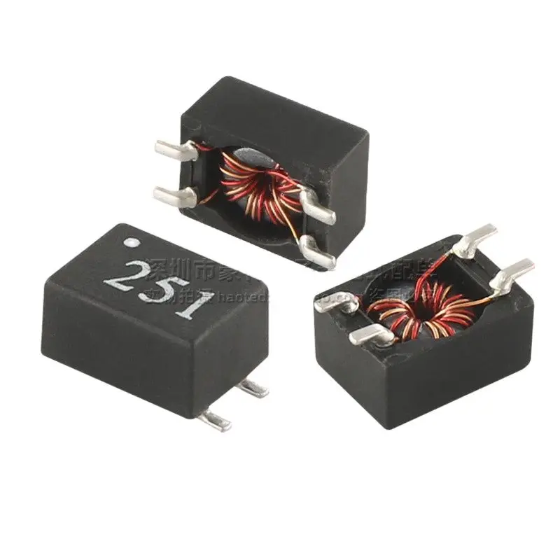 10PCS/common mode filter imported patch miniature four-pin 250UH 0.5A silk screen 251 common mode inductor choke SF0904-251