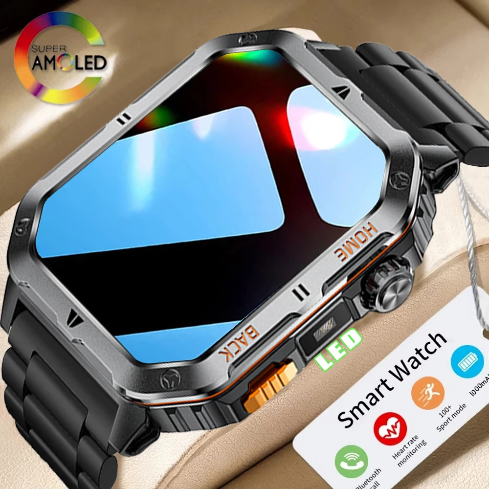 

2025 New GPS movement trajectory smart watch 2.01 "high-definition screen 1000mAh battery flashlight waterproof sport smartwatch