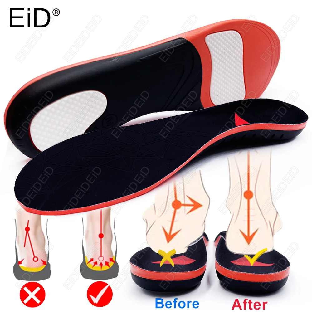 Orthopedic Sport Insoles PUGel Shock Absorption Breathable Arch Support Feet Pain Care Memory Foam Heel Cup Flat Foot Correction