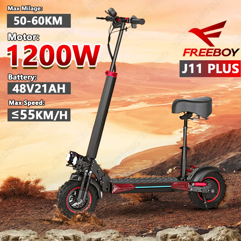 

J11PLUS EScooters 1200W Motor 48V21AH Battery Foldable Electric Scooter Dual Disc brake 11-Inch Off-road Tires Scooters Electric