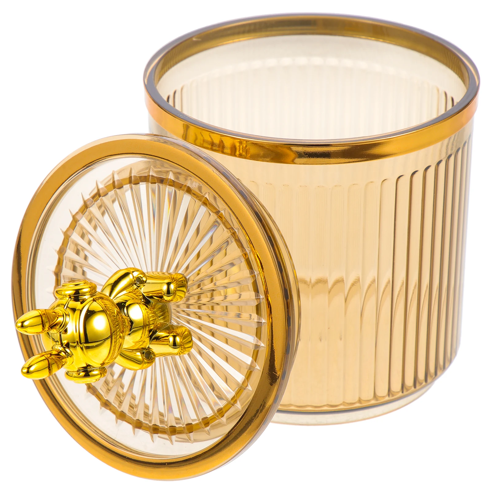 Creative Space Rabbit Acrylic Storage Jar Transparent Household Organizer Bathroom Vanity Decorative Canister For Cotton Pads