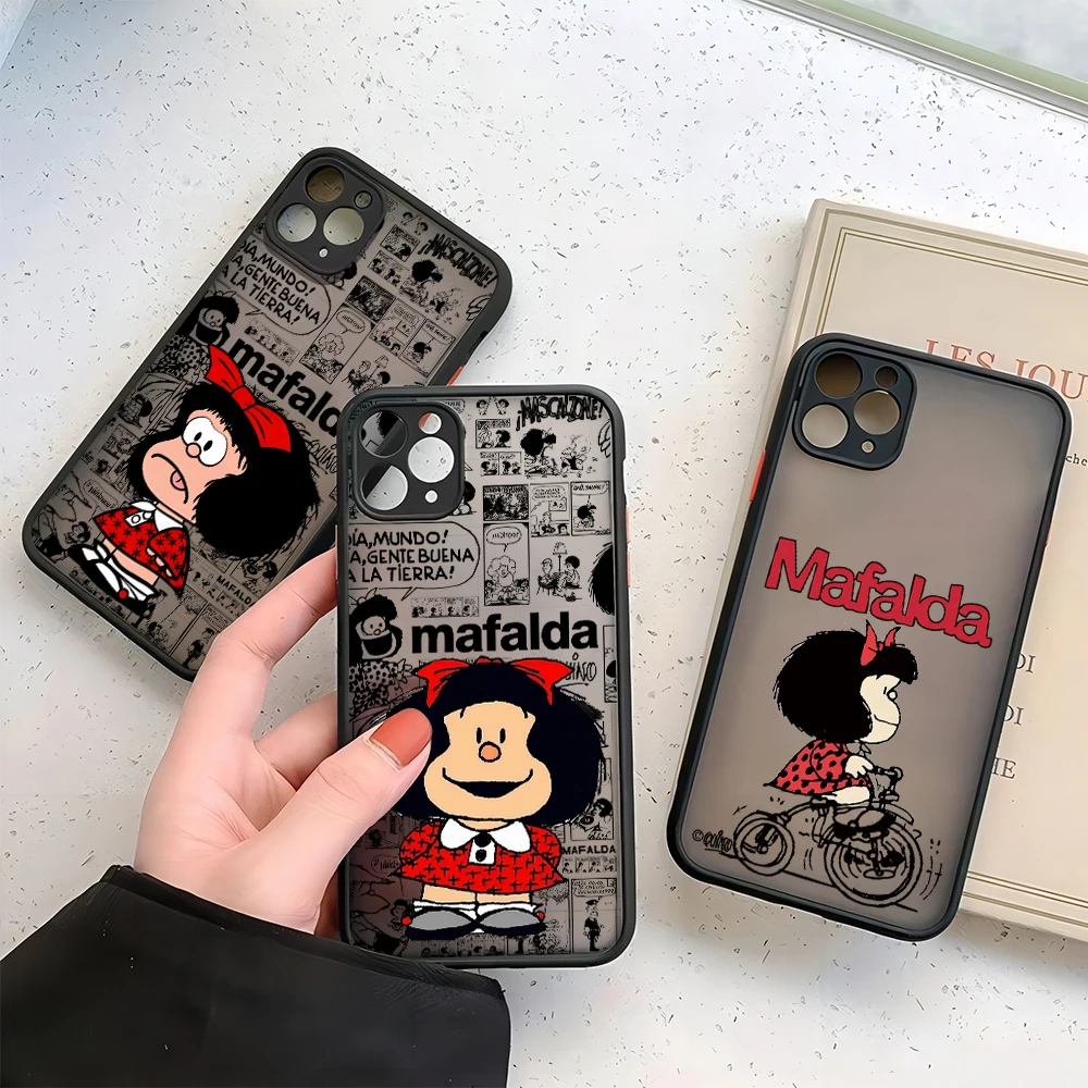 Comics Mafaldas New Hot Phone Case For Xiaomi Redmi Note 13 12 11 10 10C 10X 9 9A 9T 9C 8 7 Pro Plus 5G Matte Transparent Cover