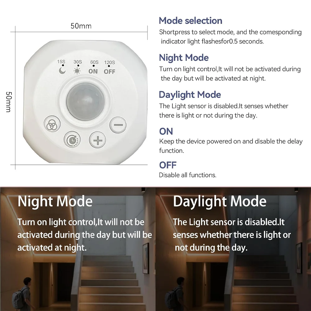 PIR Motion Sensor Light Switch Human Body Sensing Monochrome Dimmer DC USB Timer Automatic Movement Detector ON OFF 5V 12V 24V