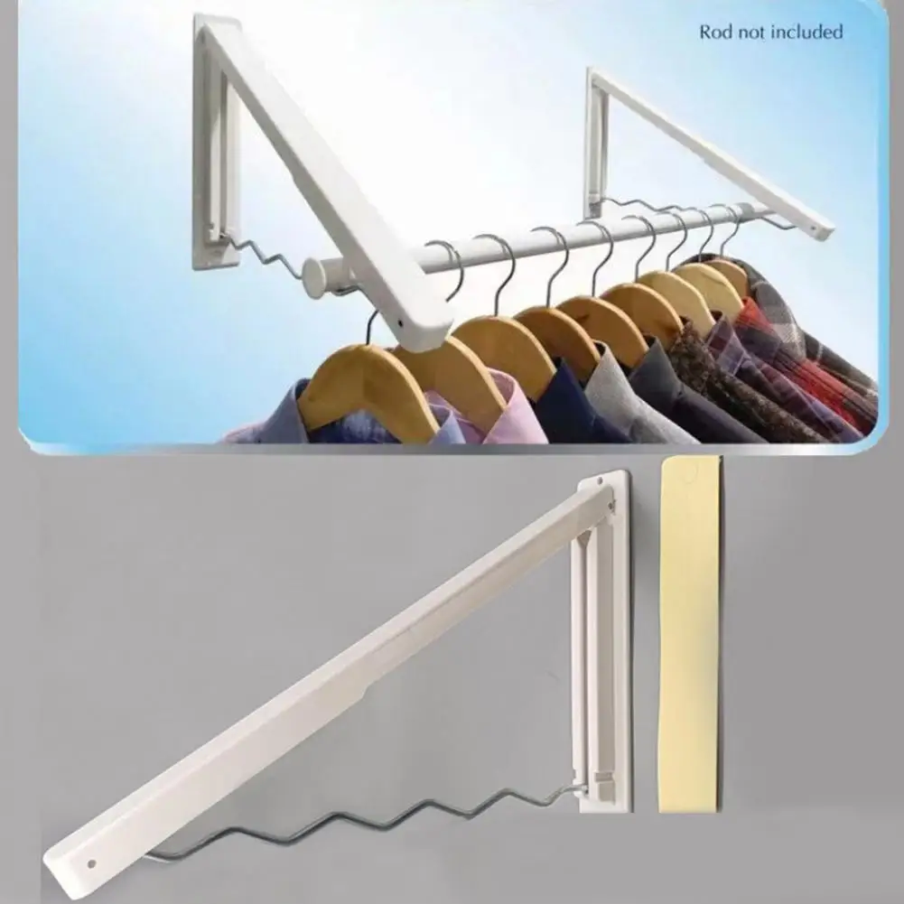 พับราวตากผ้าติดผนังซักรีดแห้งแขวนหยักออกแบบราวแขวนเสื้อผ้าประหยัดพื้นที่สําหรับห้องนอนห้องซักรีด
