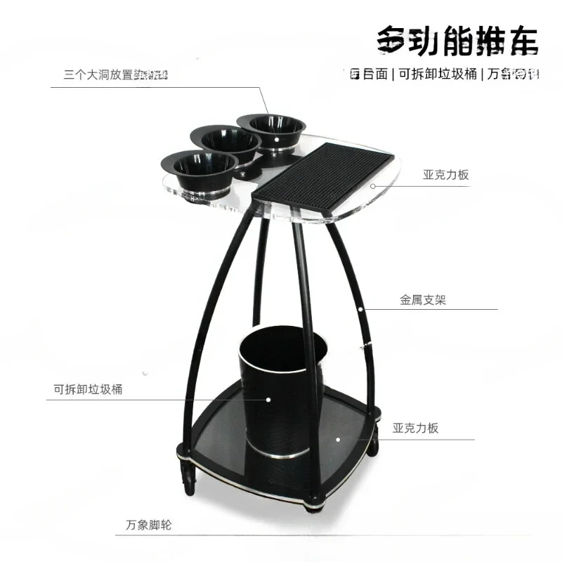 Barber Shop Perm And Dye Acrylic Panel Beauty Salon Locker Haircut Tool Storage Cart