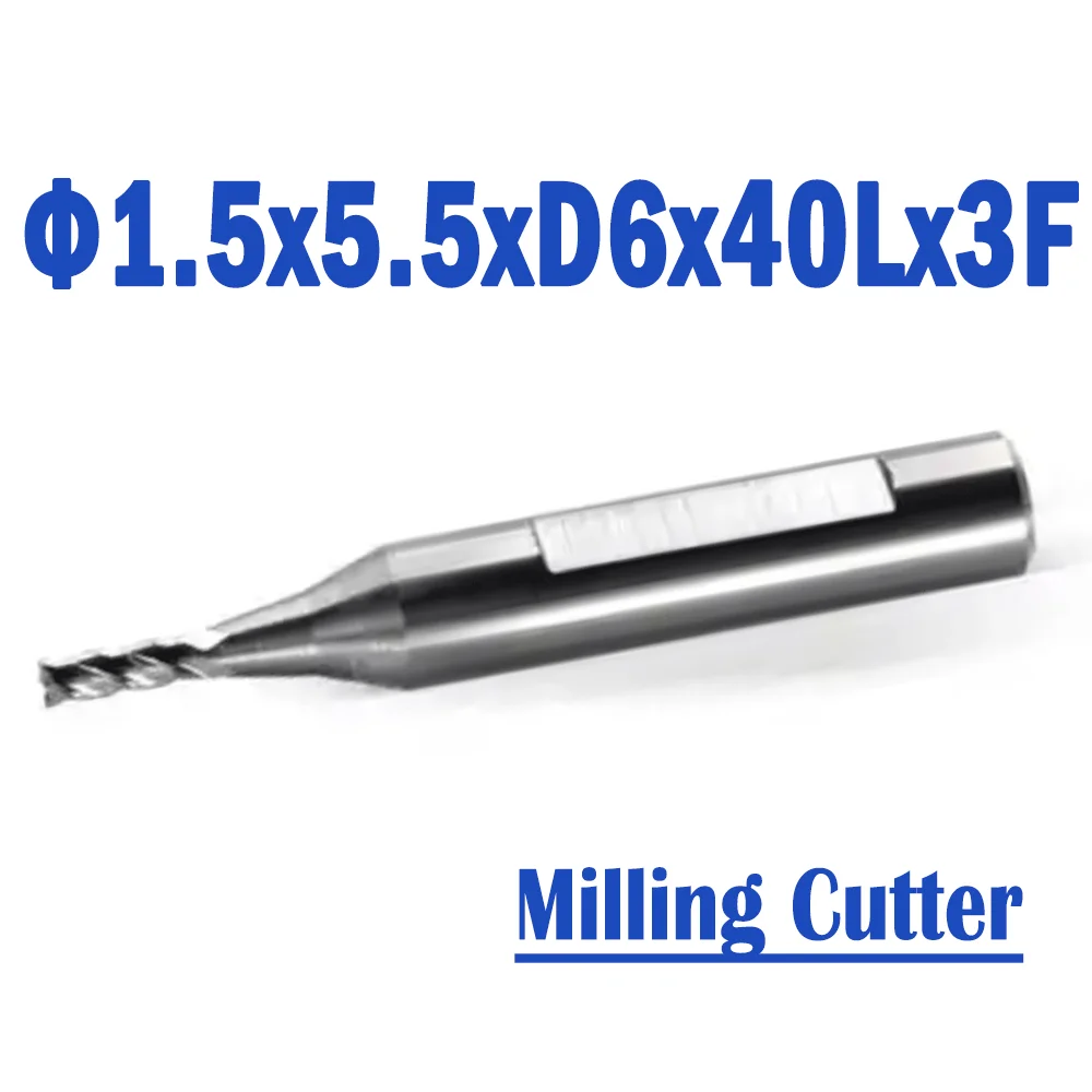 2 Pcs/lot Φ1.5x5.5xD6x40Lx3F Raize 60 Series Pro CNC Carbide Milling Cutter Accessories For Universal CNC Key Machine CONDOR