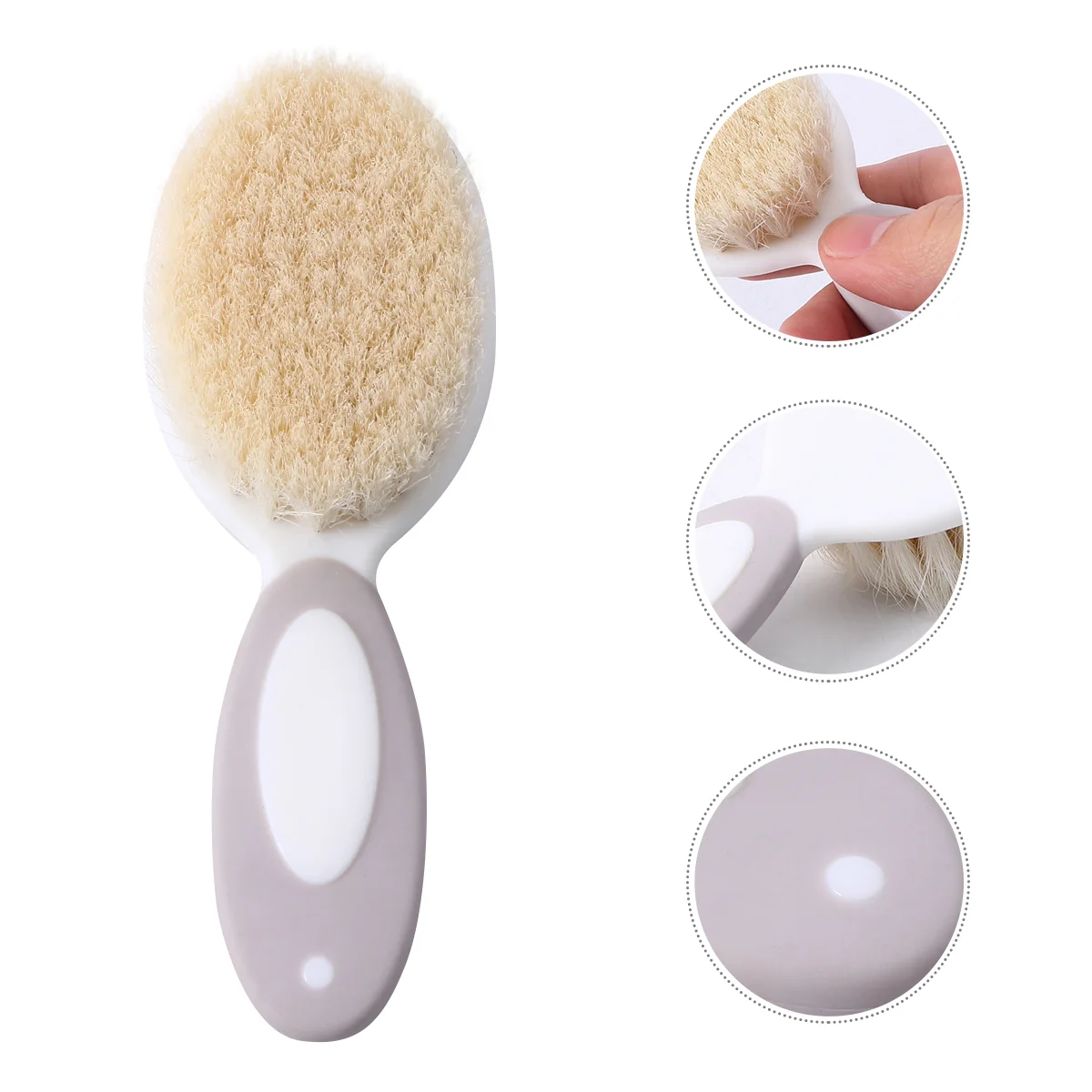 

2 Pcs Wool Baby Hair Brush Premium Soft Infant Care Shampoo Massage Scalp Lightweight Travel Newborn