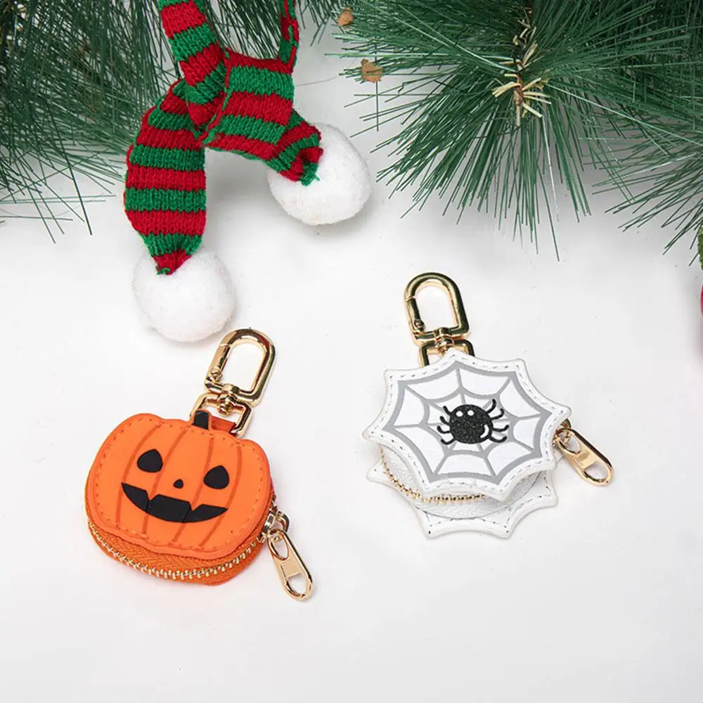 

Pumpkin Spider Web Coin Purse Hanging Rope New Halloween Women Gift Pendant Keychain Bag Charm Decorative Hanging Bag Decoration