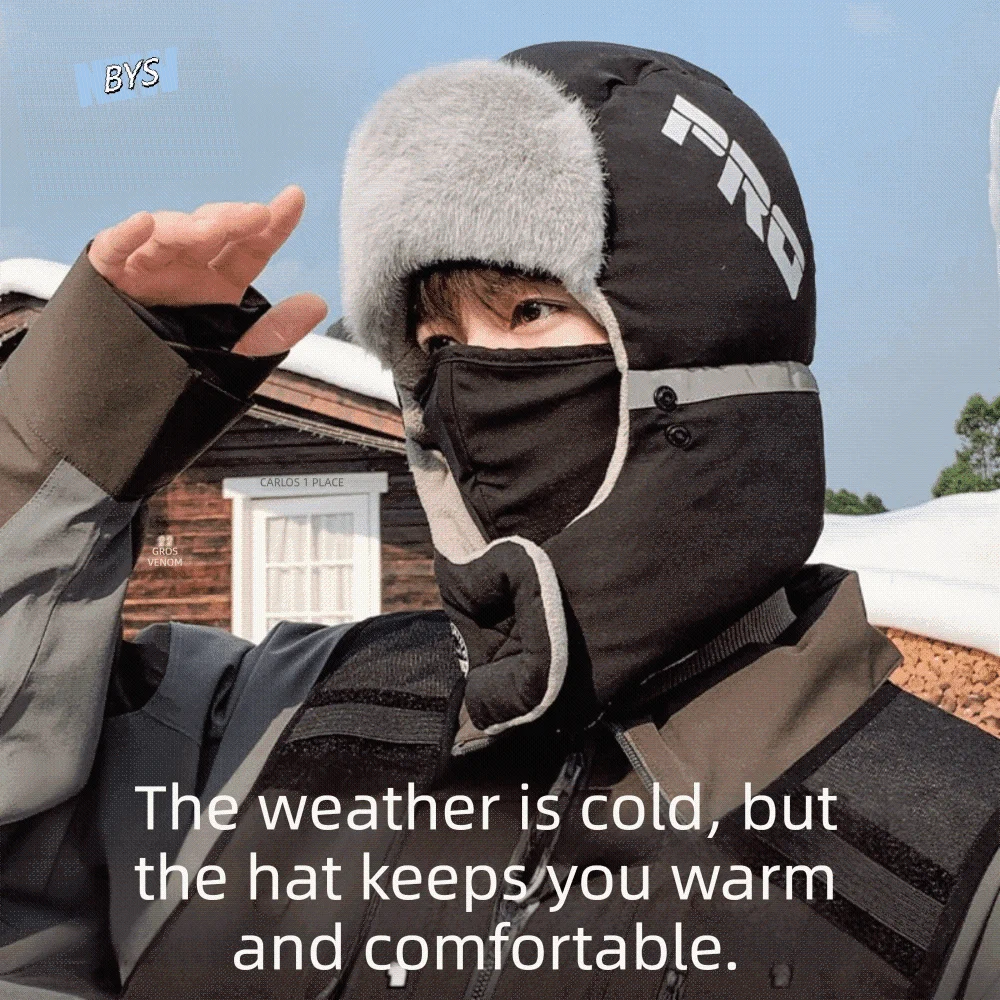 

Casual Removable Mask Winter Mask Hat Windproof Anti Fog Riding Lei Feng Hat Waterproof Neck Protector Warm Ski Hat Hiking