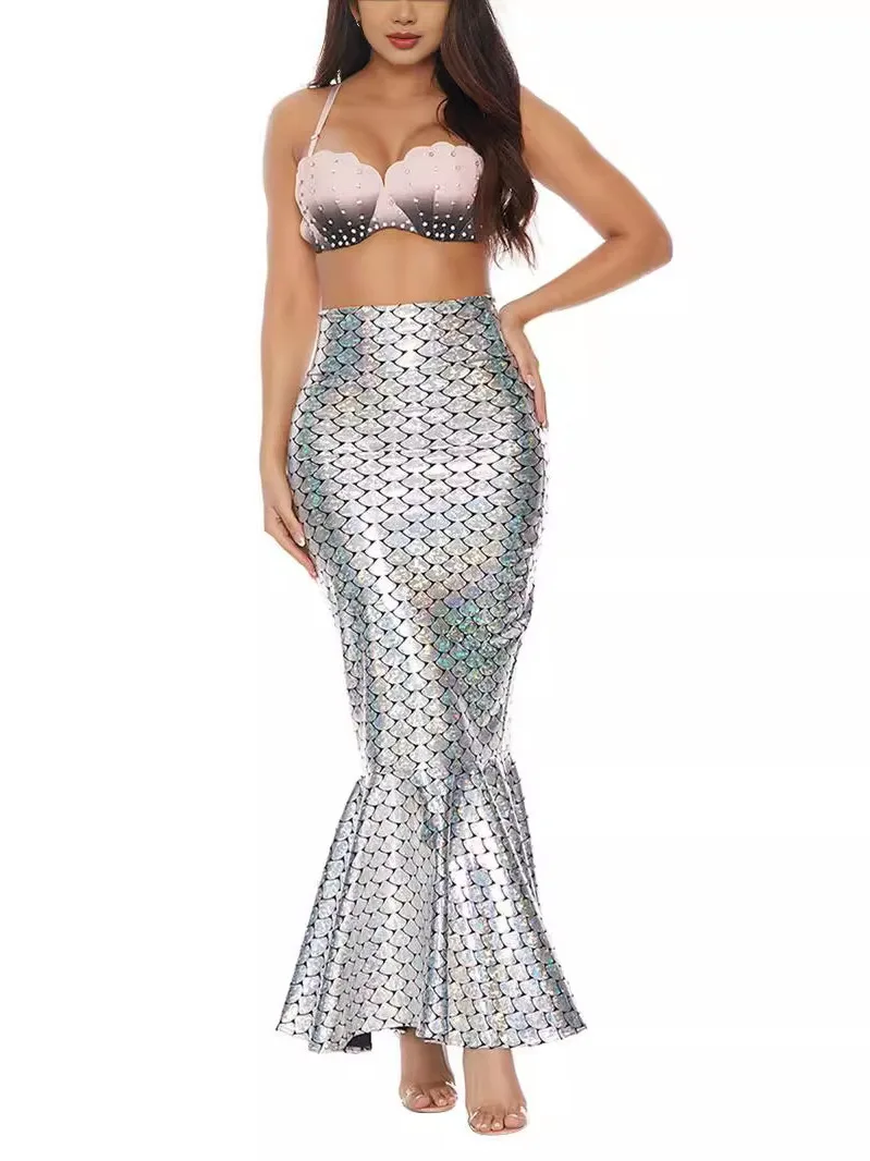 

Sexy Mermaid Highwaisted Fitail Dr Street Sle Polyester Long Skirt Tight Fit A-Line Gown for Ages 8-24 Summer Season