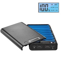 8*18650 Battery Holder Charging Storage Case Dual USB Power Bank Battery Box Mobile Phone Charger DIY Shell Case For Xiaomi