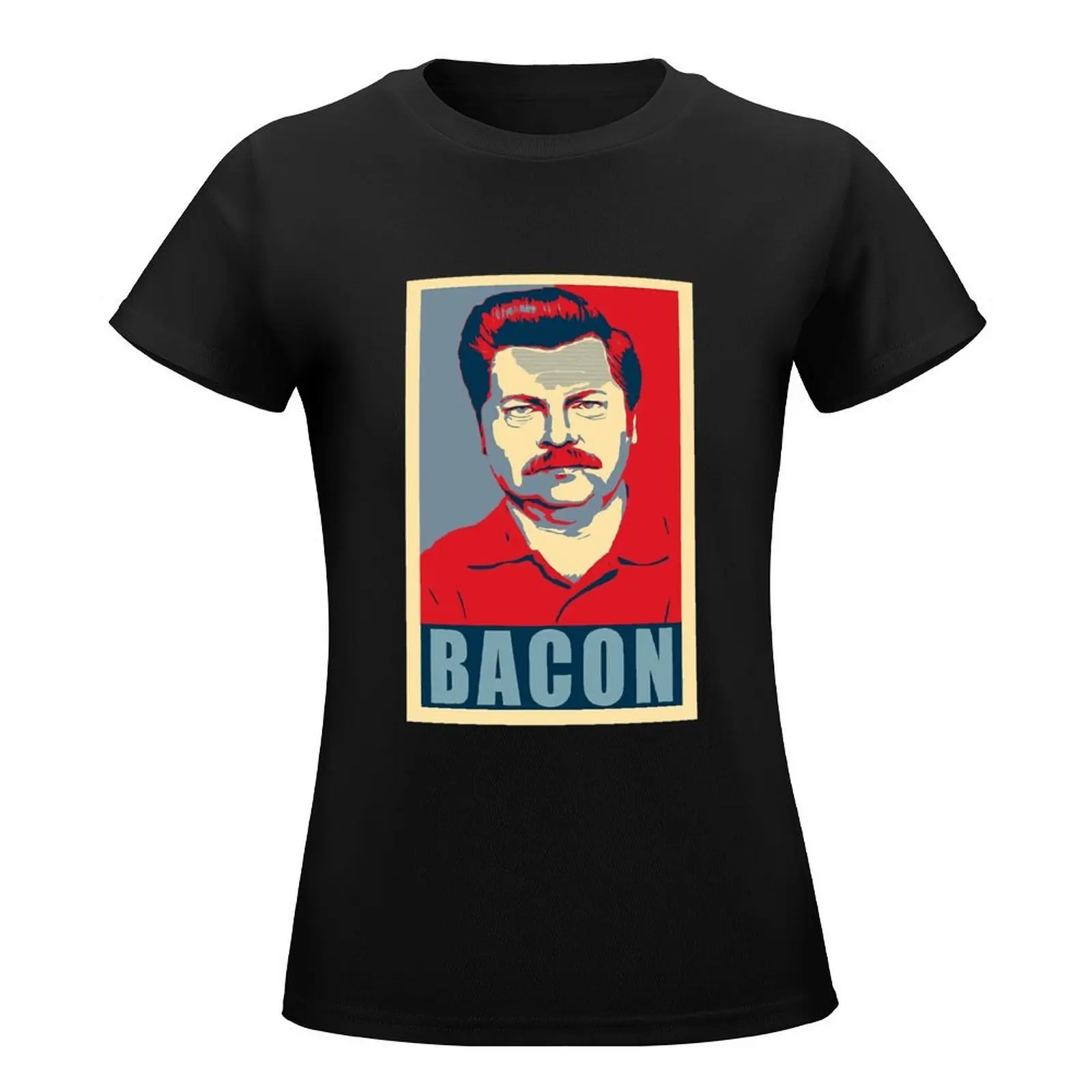 Bacon Ron hope swanson T-Shirt female cute tops Short sleeve tee tops Women