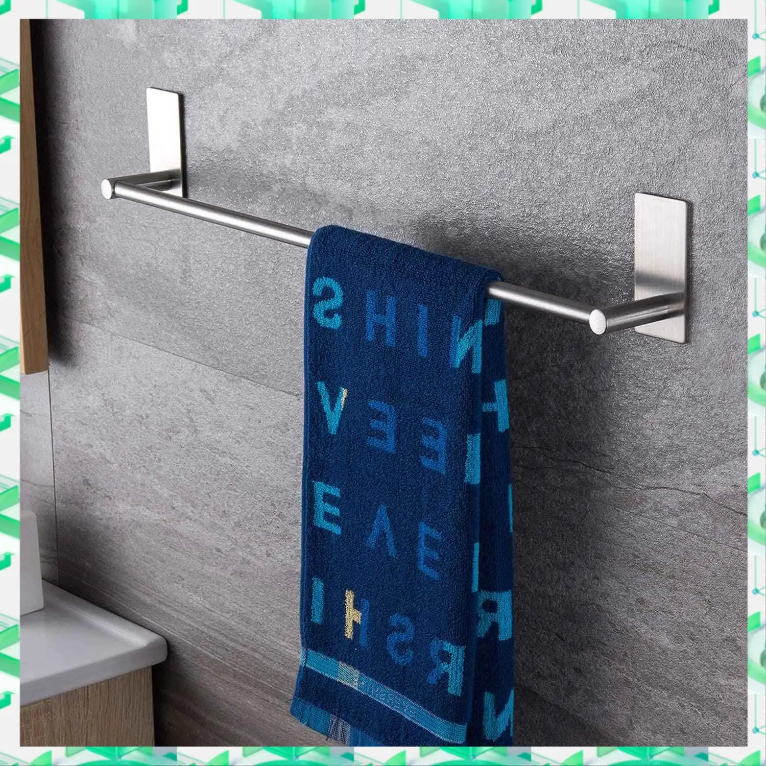 

FIZP Towel Bar 16-Inch Bathroom Self Adhesive Towel Holder Stick On Wall Stainless Steel Sticky Hanger
