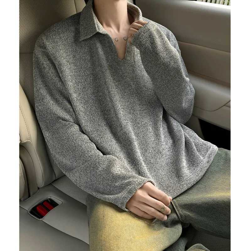 

Spring Lapel Hoodie Men Oversized Casual Sweatshirt Men Korean Loose Pullover Hoodie Mens Hoody Men Long Sleeved T-shirt M-3XL