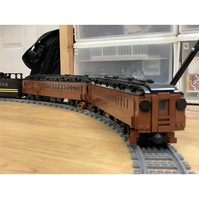 1698 قطعة MOC- 208437   1:48 بنسلفانيا السكك الحديدية M/P54 مدرب/مجموعة v4 عالية الدقة بنة نموذج لتقوم بها بنفسك نموذج ، ألعاب الهدايا