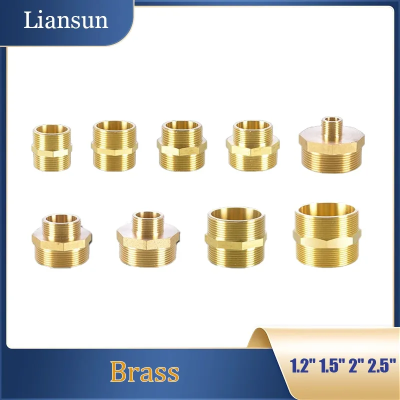 

Brass Male-Male Straight Pipe Reducer - 1.2" 1.5" 2" 2.5" to 1/2" 3/4" Threaded Adapter for Water Pipes