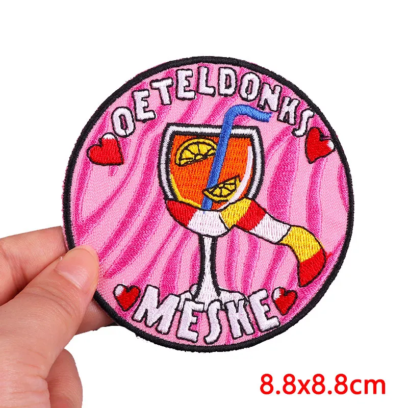 Niederlande Oeteldonk Emblem bestickte Patches für Kleidung Karneval Emblem Eisen auf Patches auf Kleidung Zubehör Applikation DIY – Detail 5