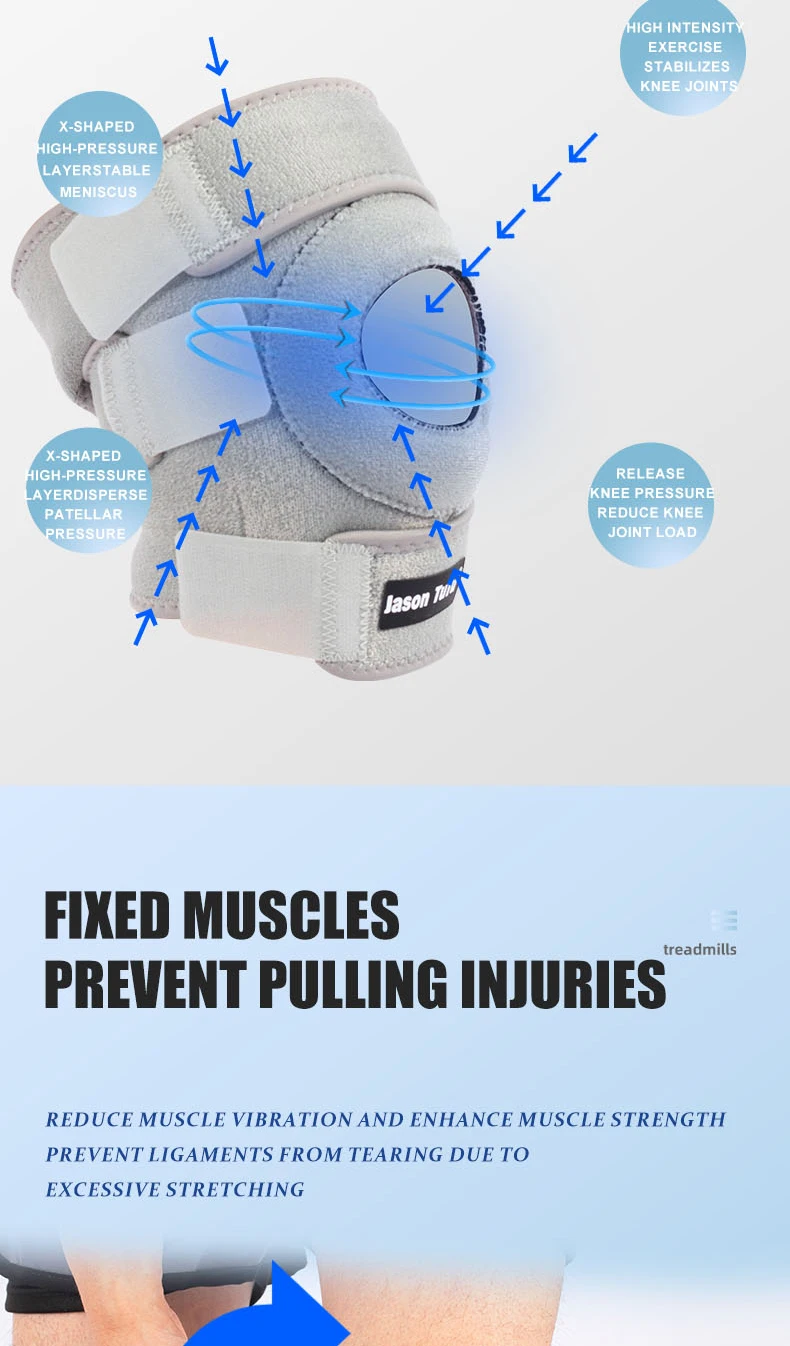 1-teilige Kniestütze mit offenem Patella-Design und verstellbarem Klettverschluss für Laufen, Radfahren, Aerobic, Fitness ﻿ – Detail 5