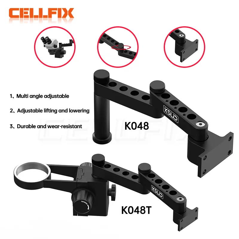 KSLID K048T Microscope Free Rotating Adjustable Swing Arm Suitable for Repairing Microscopes Fixed 360° Free Swing Arm sets