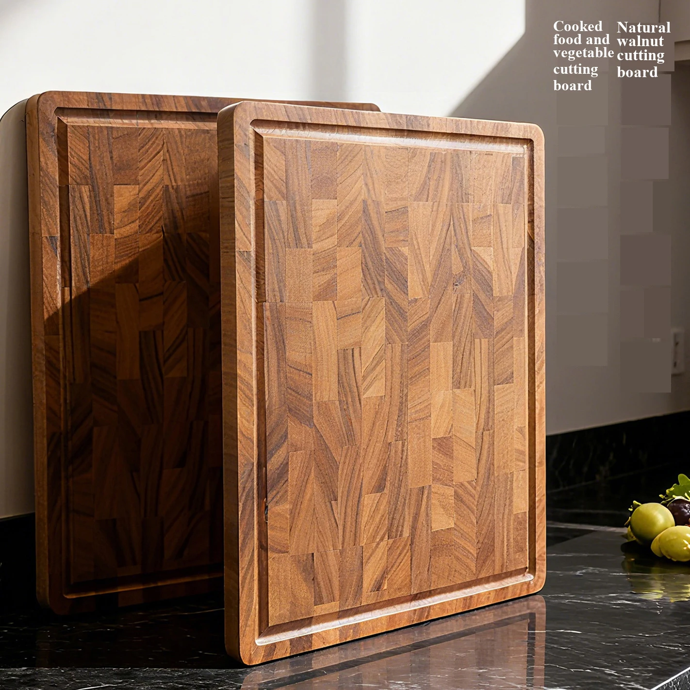 

Black walnut wood vertical cutting board, kitchen, home cooked food restaurant, anti-slip plate, wooden chopping board