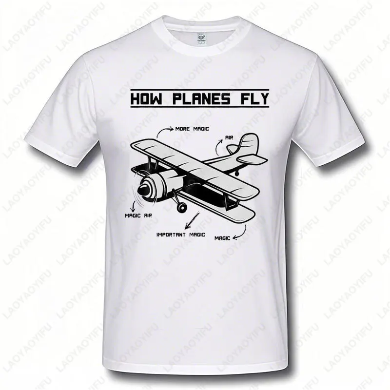 How Planes Fly T-shirt Engineer Pilot TShirt Funny Heartbeat Aircraft Pattern Printed T Shirt Cotton Men Women Summer Cool Tees - Image 4