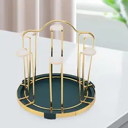Cup Drying Rack Stand with Drainboard Tray Portable Drinking Glass Drainer Stand, Mug Draining Organizer for Home Bar Kitchen