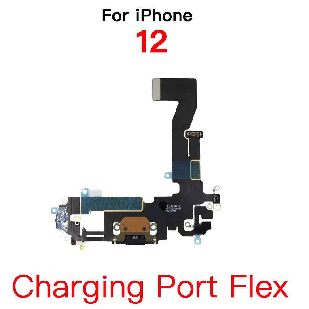 Inner Part For iPhone 12 Front Rear Camera Power Volume Button Charging Port Ear Speaker Flex Cable With Bracket Full Screws